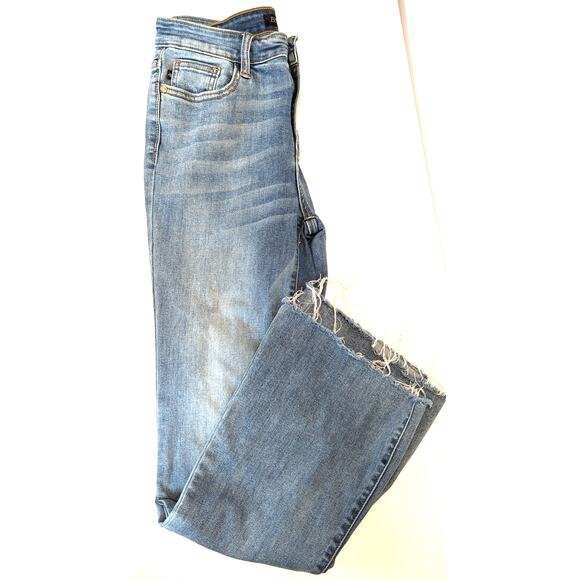 Judy Blue Trouser Flare Jeans Wms Size 9/29 Medium Wash Denim Boho Hippie 29x30 - Picture 9 of 9